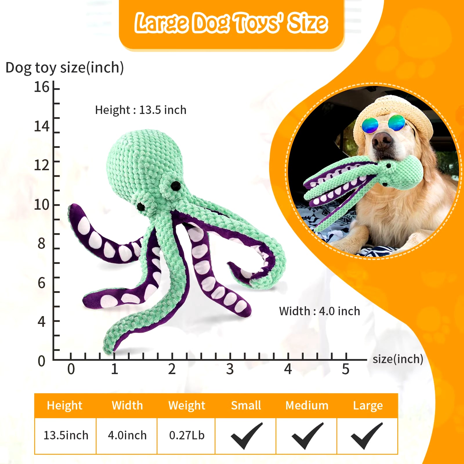 Squeaky Octopus Pet Toy
