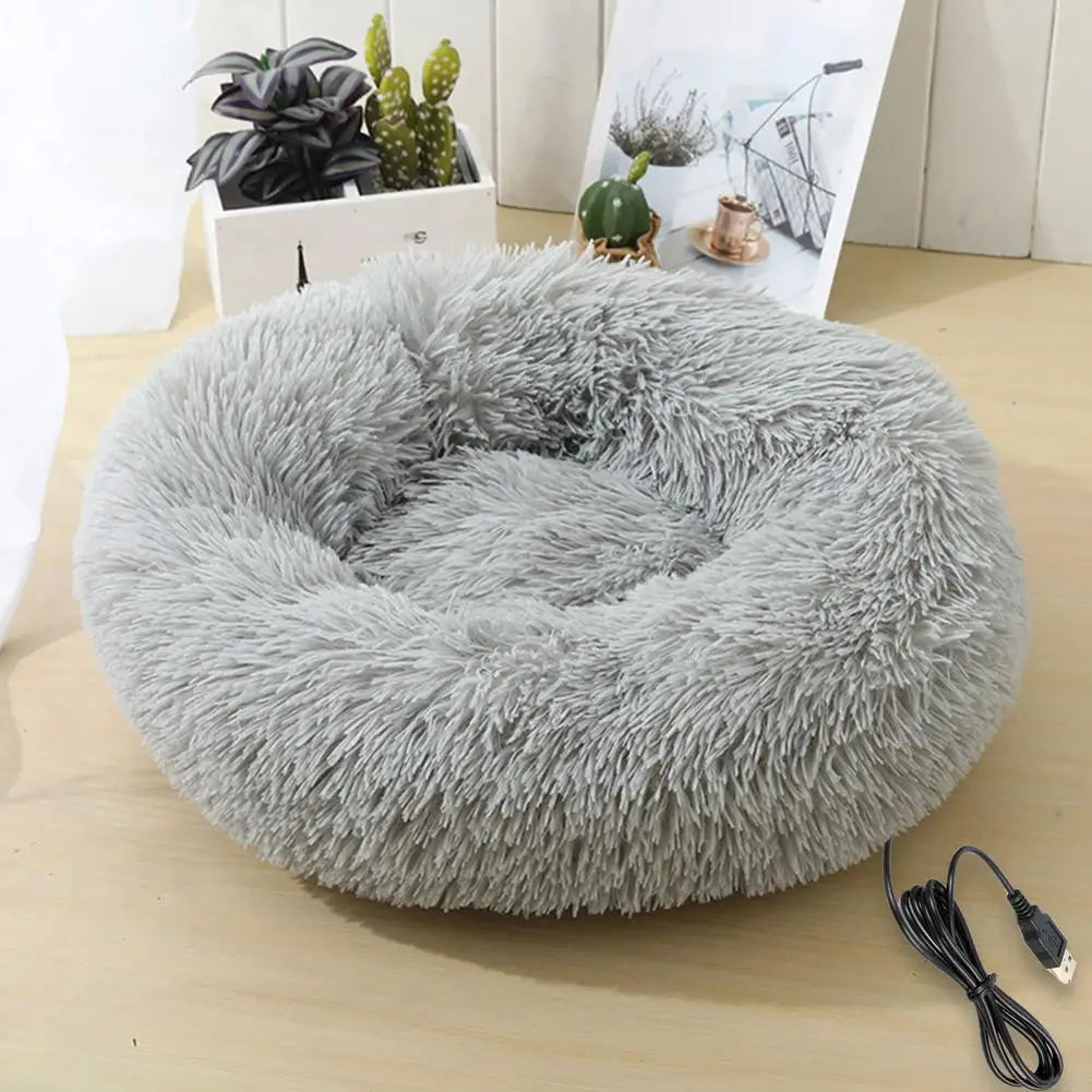 Heated Fluffy Pet Bed