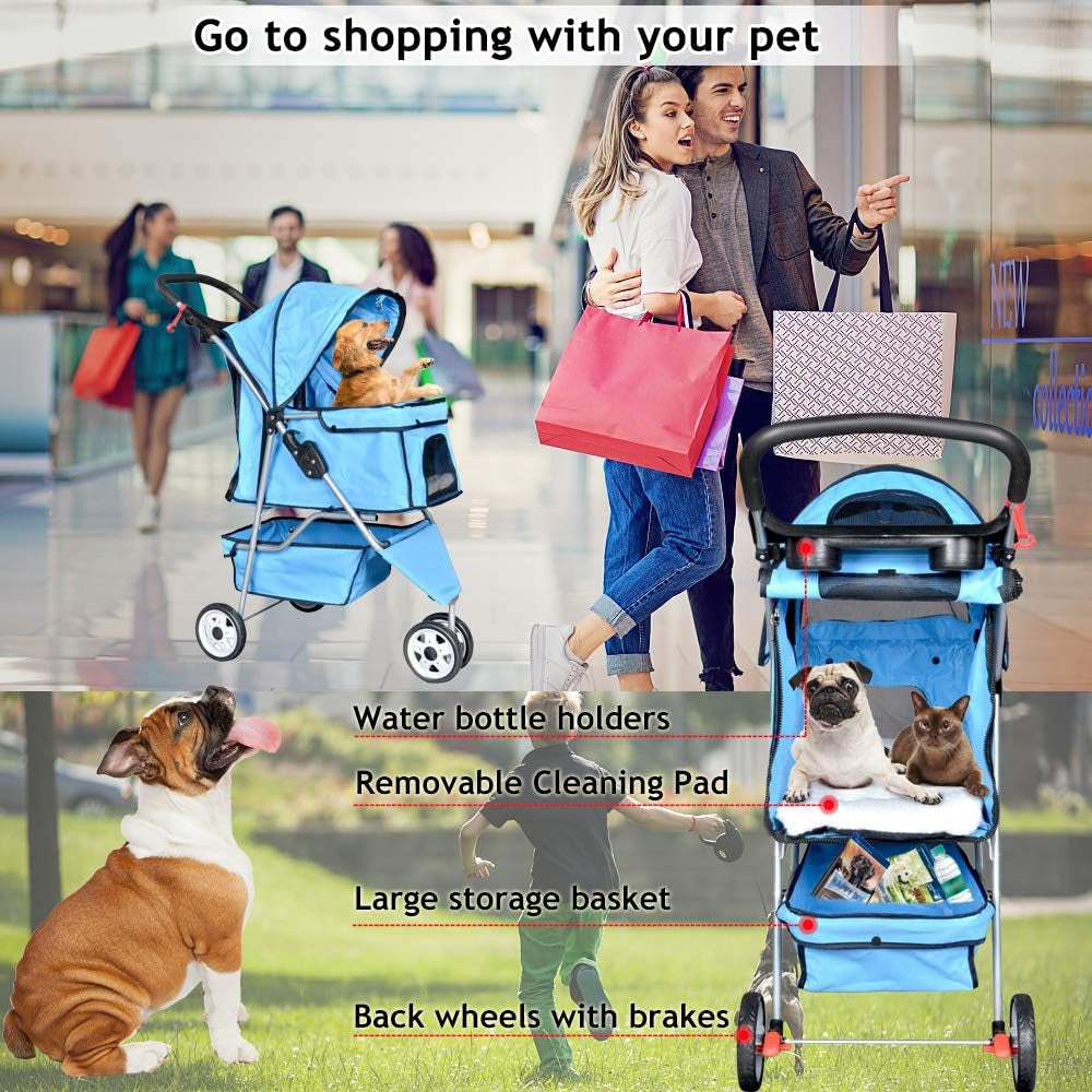 Foldable Pet Carriage Stroller