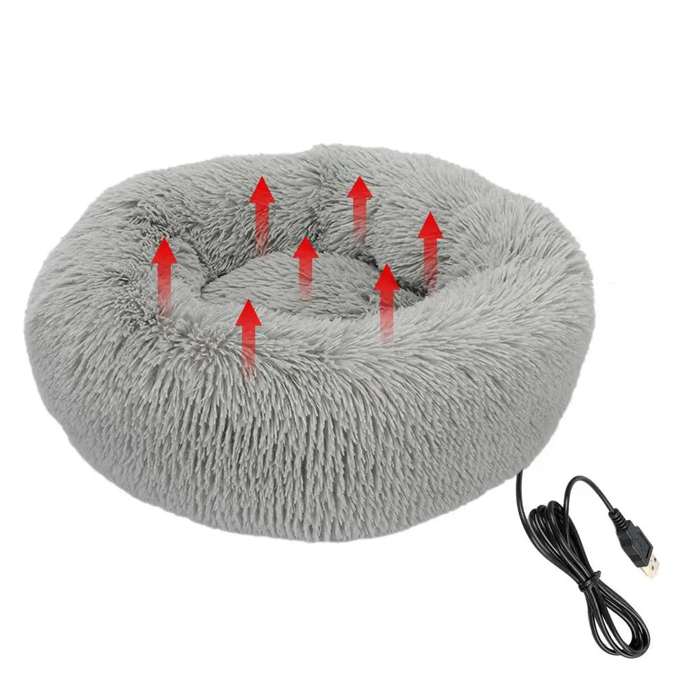 Heated Fluffy Pet Bed