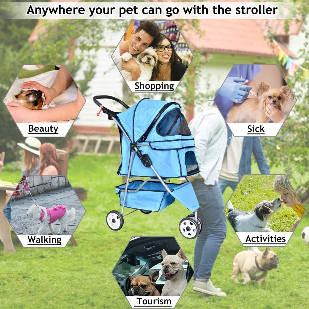 Foldable Pet Carriage Stroller