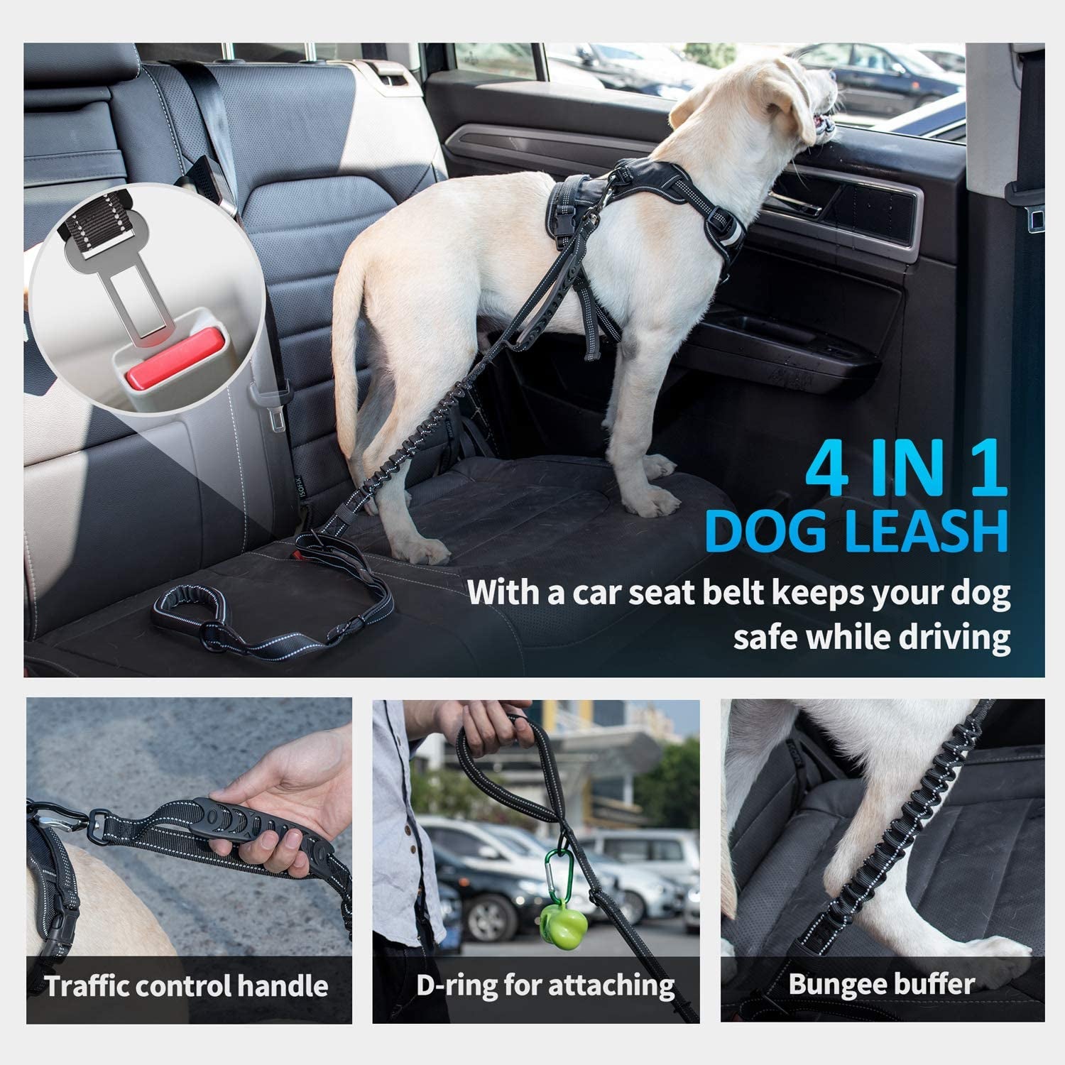 Adjustable Car Seatbelt Leash